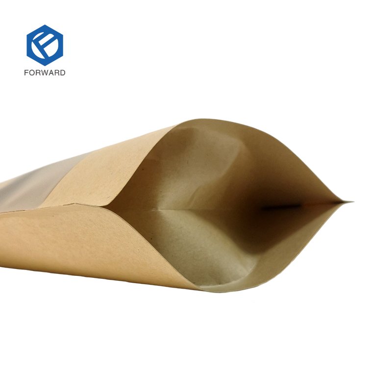 wholesale biodegradable brown kraft paper eco Coffee Beans tea food Packaging Pouch Empty Coffee Bags with valve and zipper