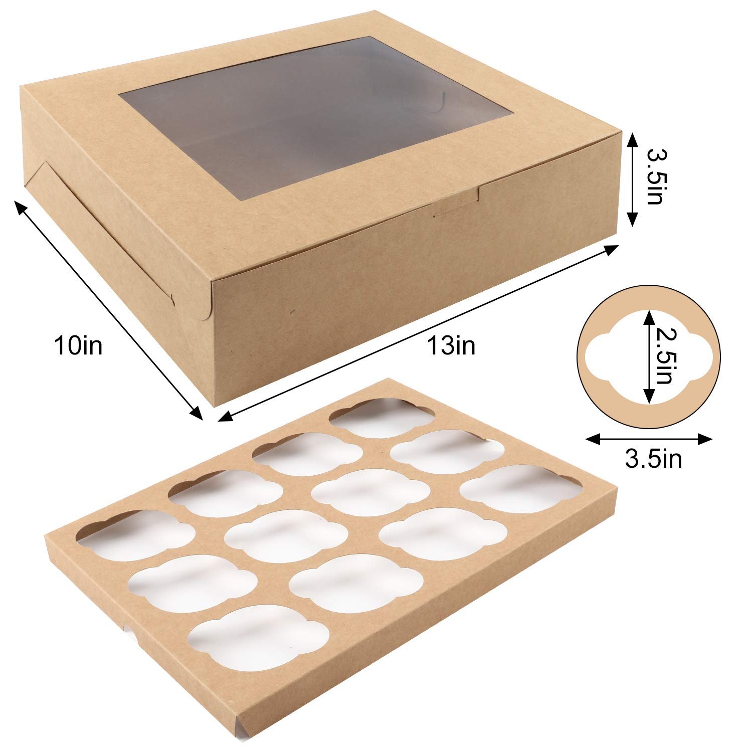 custom Cupcake packing Cake Carrier cajas para pasteles de 12 x12 x12 Disposable Bakery Box with Clear Window