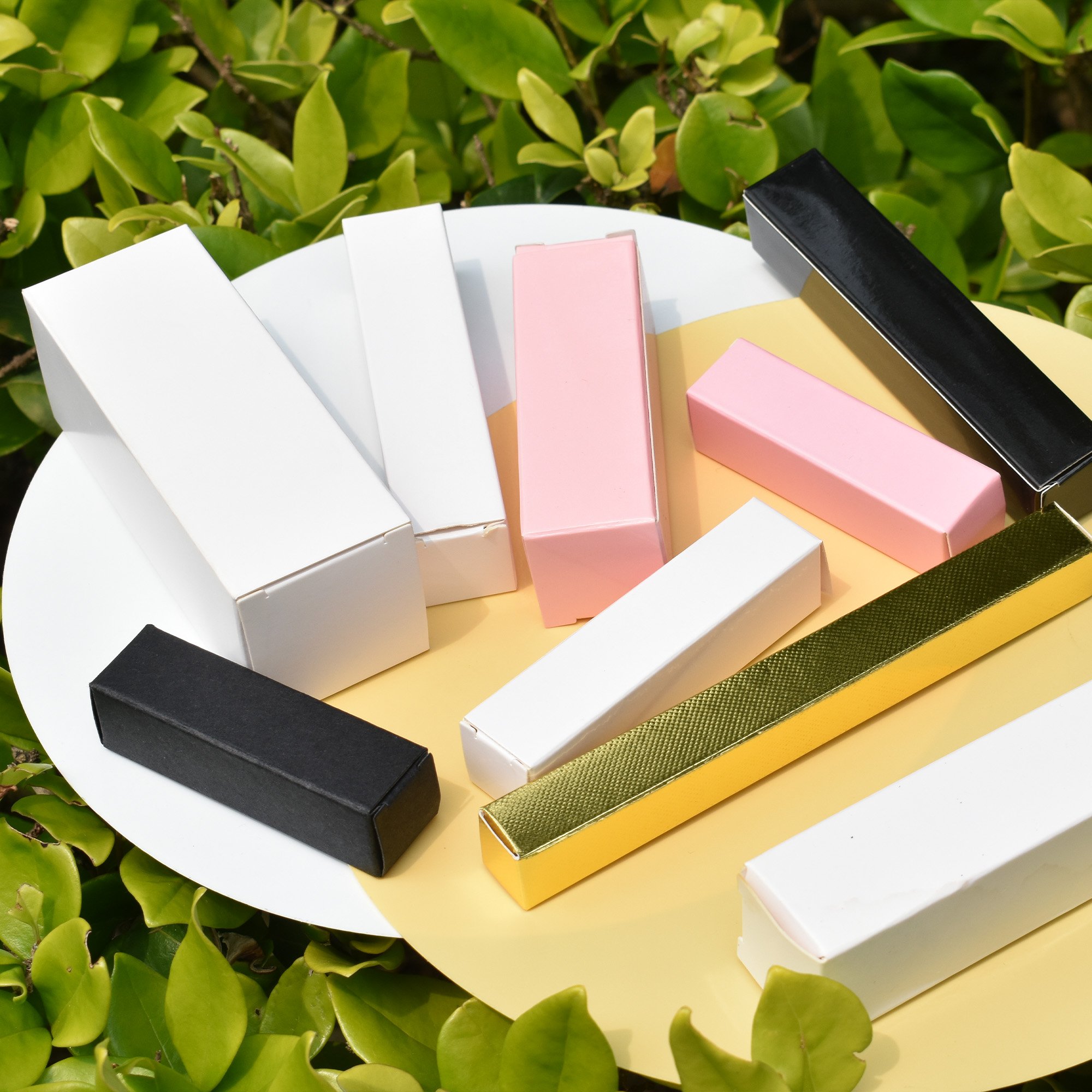 Stock Tuck End Paper Box For Cosmetics Boxes Lip Gloss Lipsticks Nail Polish Oil Box Cosmetic Lipstick Mascara Packaging