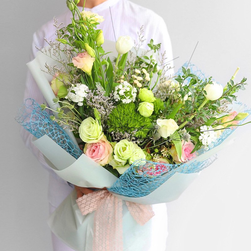 Flower packaging paper material jacquard mesh rose bouquet flower shop flower wrapping mesh