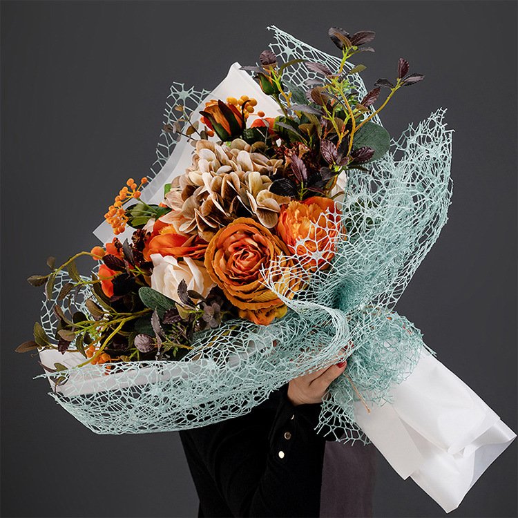 Flower packaging paper material jacquard mesh rose bouquet flower shop flower wrapping mesh