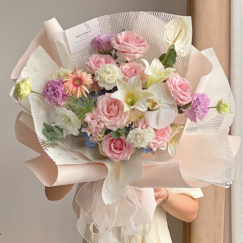 Newly Quality Floral Wrapping Paper Mesh Recyclable Paper Flower Bouquet Honeycomb Paper For Party Gift Decoration