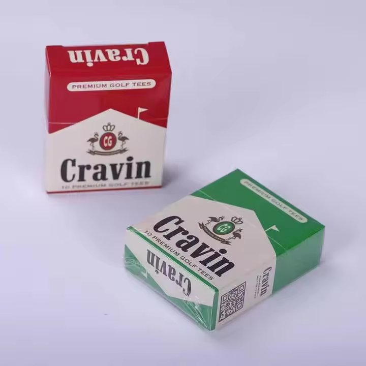 Wholesale Custom Logo Printed 70mm 83mm White Plastic Golf Tee Paper Box Custom Cigarette Box Type Golf Tees Packaging