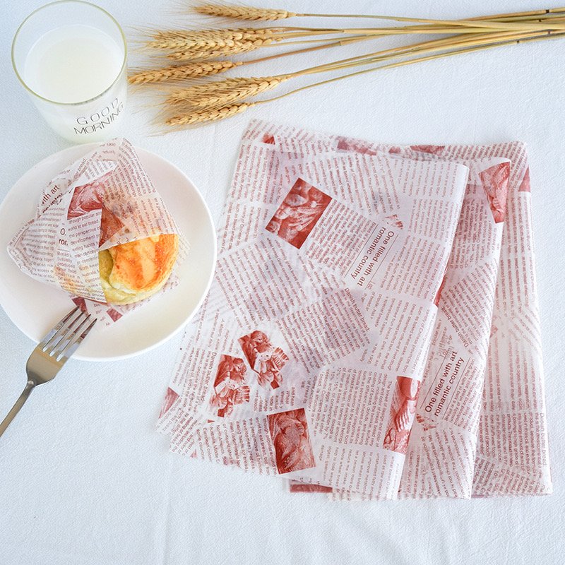 Wholesale Customized Printed Logo And Size Food Safe Grade Burger Paper Greaseproof Hamburger Wrapping Wax Coated Paper