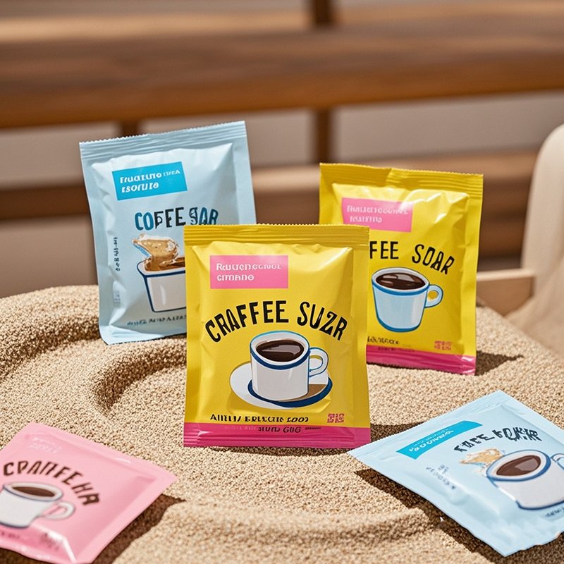 Custom Printing 3x4 Heat Sealable Three Side Seal Matte Sachet Spices Sugar Food Grade Portable Kraft Paper Packaging