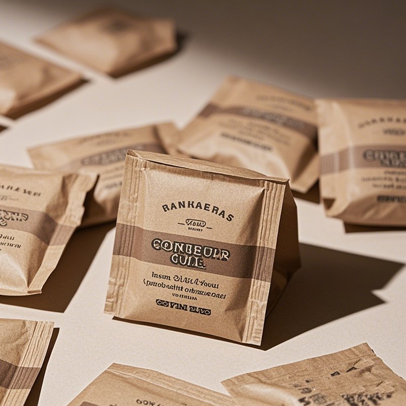 Custom Printing 3x4 Heat Sealable Three Side Seal Matte Sachet Spices Sugar Food Grade Portable Kraft Paper Packaging