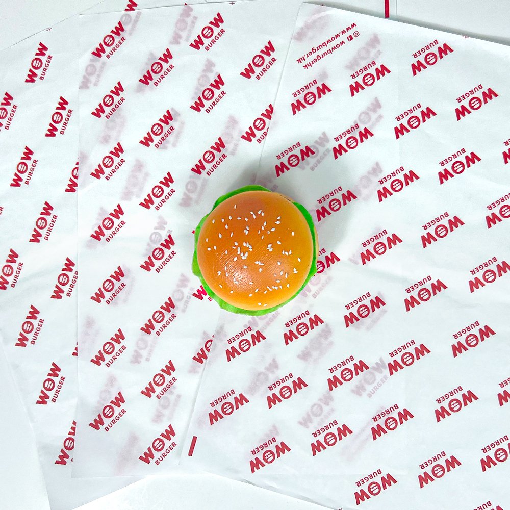 ZJPACK Manufacturer Grease Oil Proof Custom Design Sandwich Food Hamburger Wax Wrapping Paper