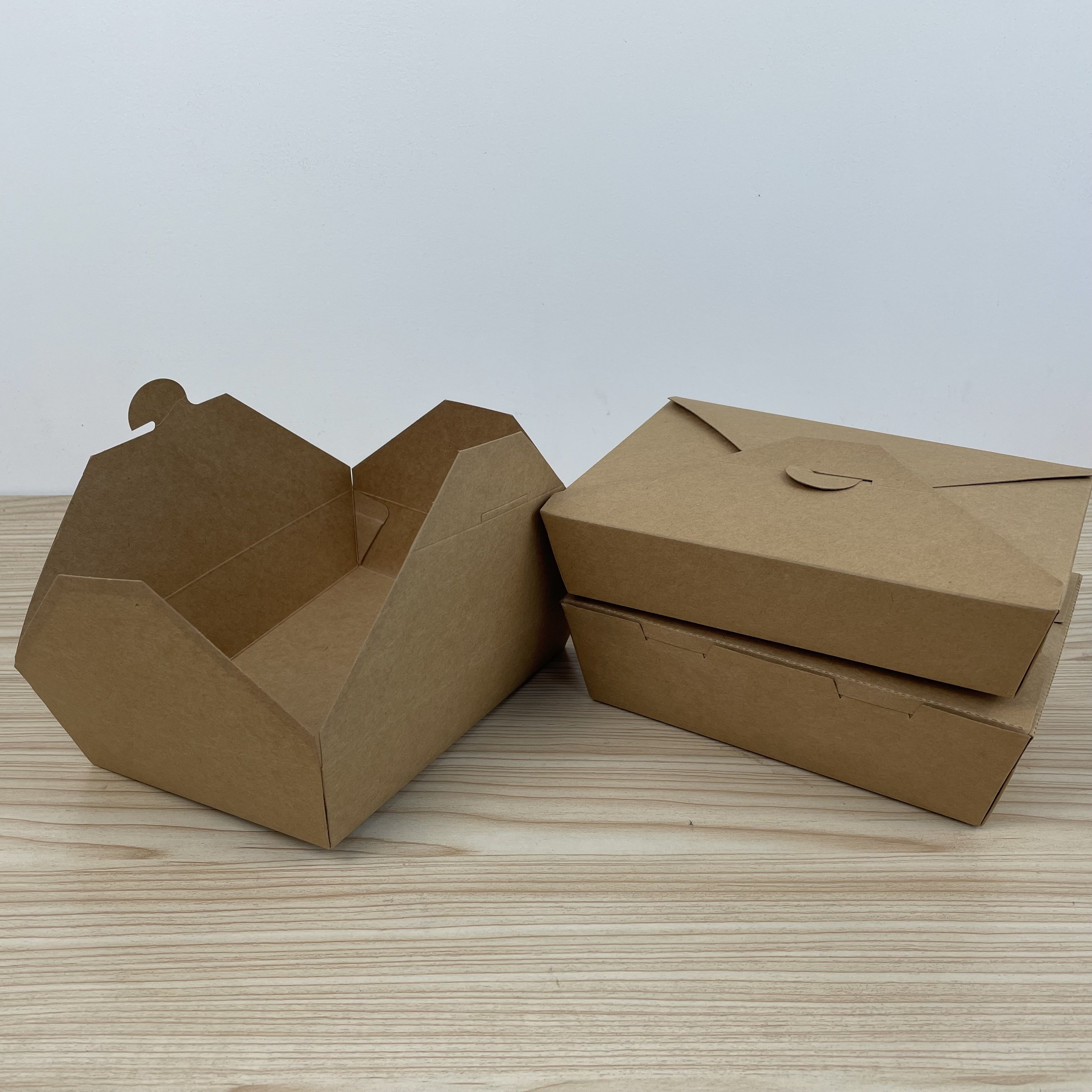 Disposable Biodegradable Kraft Paper Food Packaging Salad Box