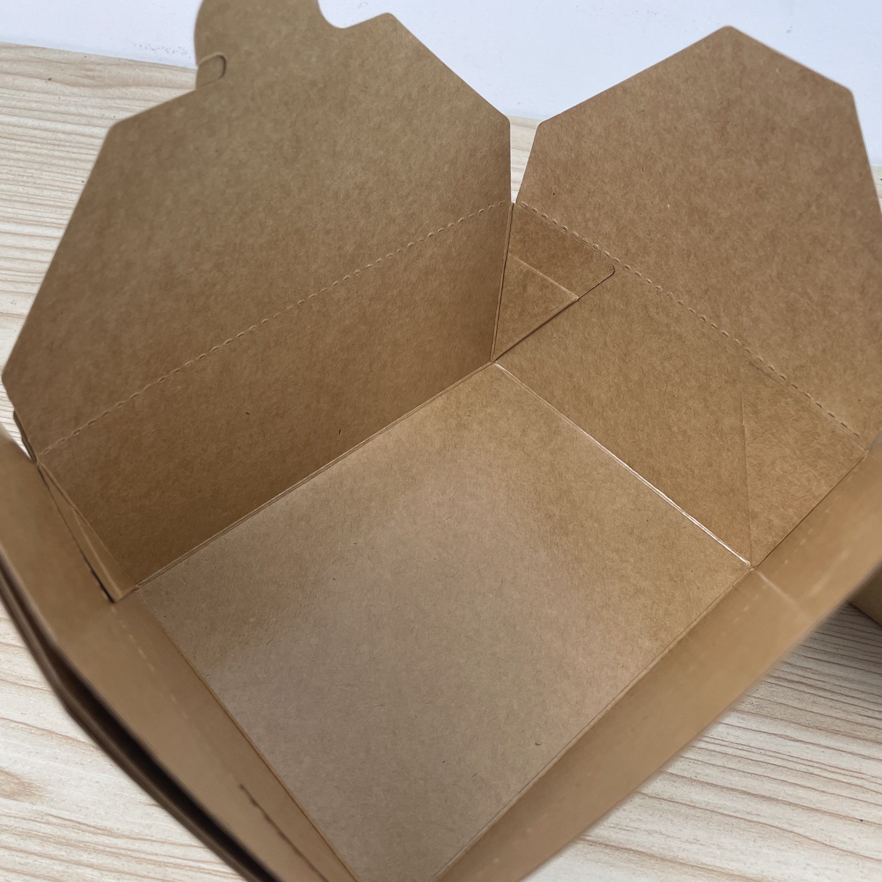 Disposable Biodegradable Kraft Paper Food Packaging Salad Box