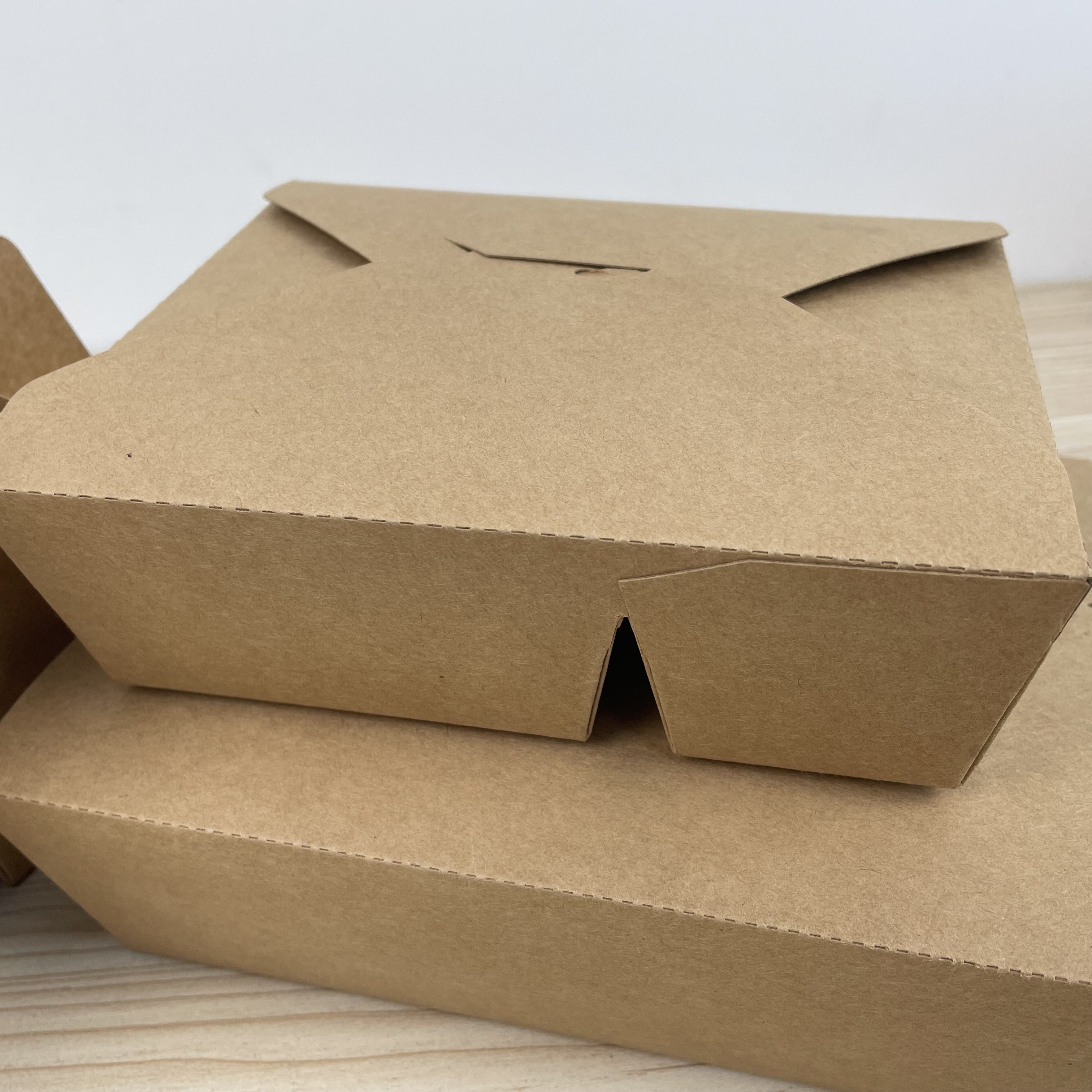 Disposable Biodegradable Kraft Paper Food Packaging Salad Box