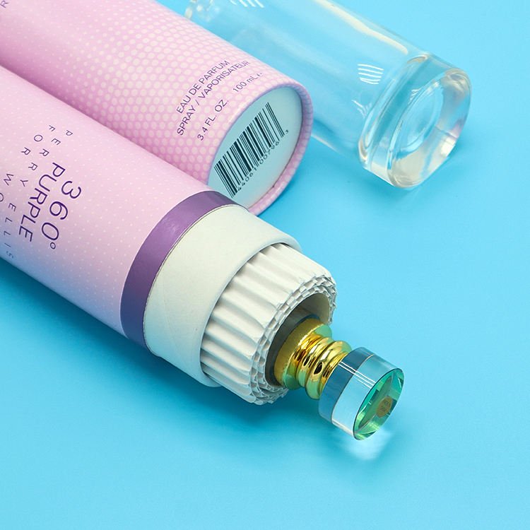 Customize New Paper Cardboard Tube Essential Oil Dropper 30ml Glass Bottle makeup Round Paper Tube Packaging
