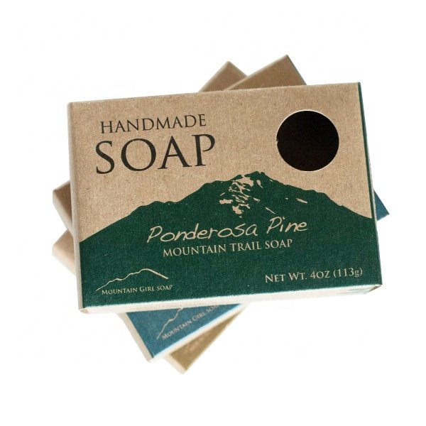 Free Stocked Sample Biodegradable Custom Logo Kraft Paper Soap Cardboard Packaging Box