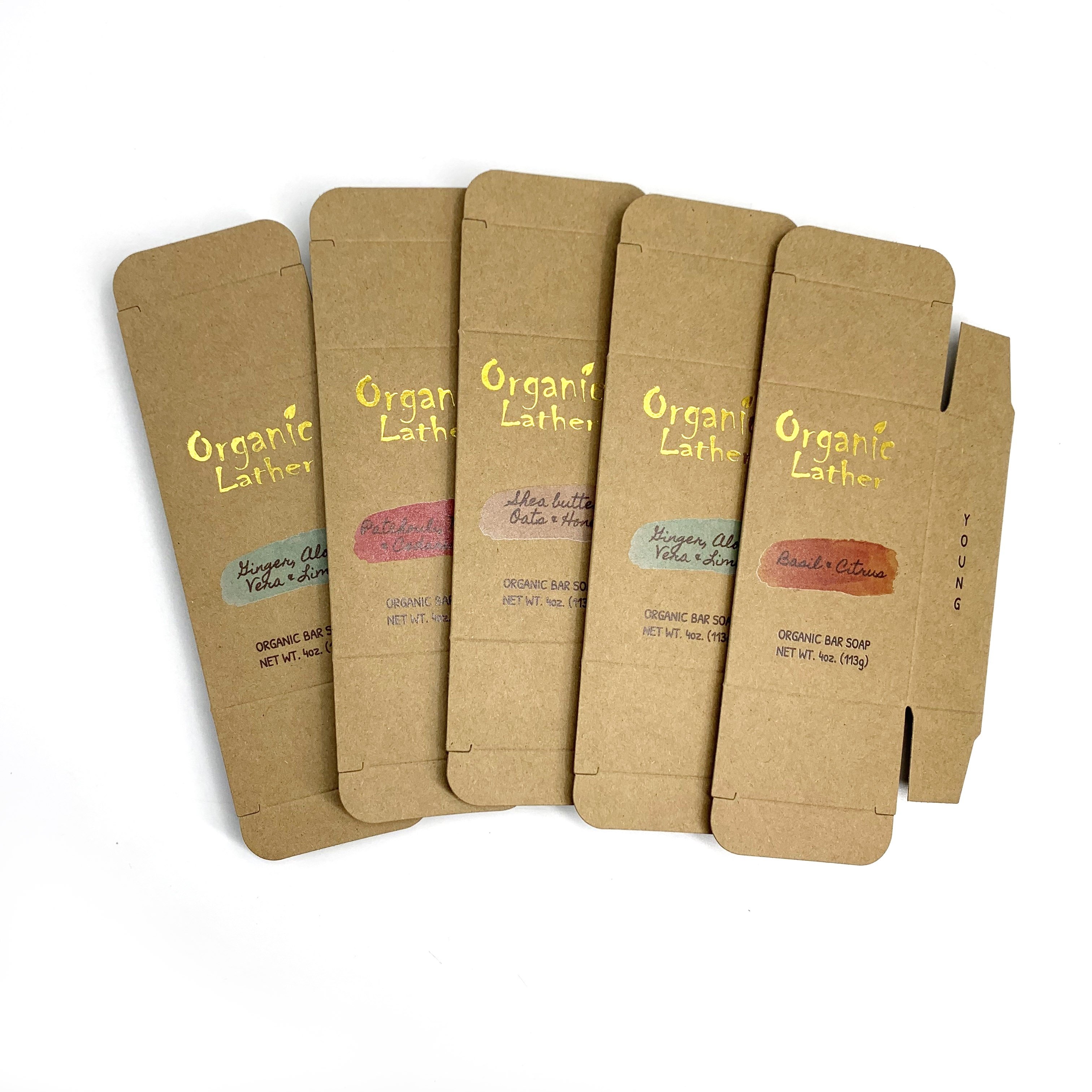 Free Stocked Sample Biodegradable Custom Logo Kraft Paper Soap Cardboard Packaging Box