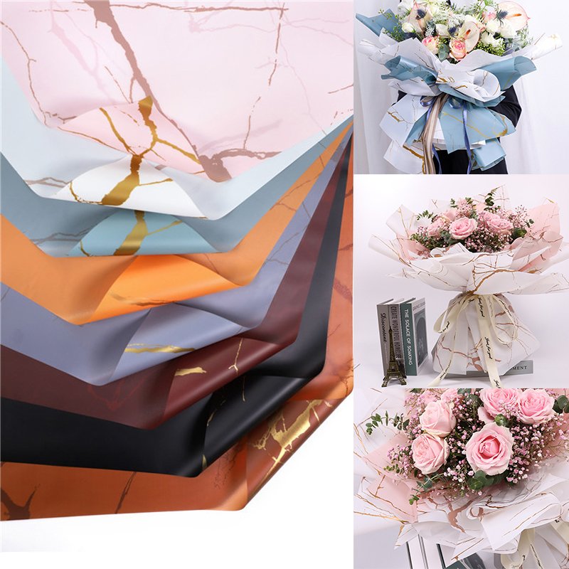 58*58cm 20pcs/pack Marble Texture Floral Gift Packaging Material korean Waterproof Wrapping Paper for Flower Flower Wrapping P