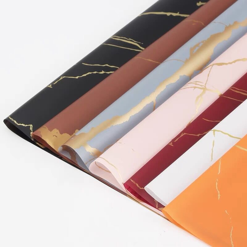 58*58cm 20pcs/pack Marble Texture Floral Gift Packaging Material korean Waterproof Wrapping Paper for Flower Flower Wrapping P