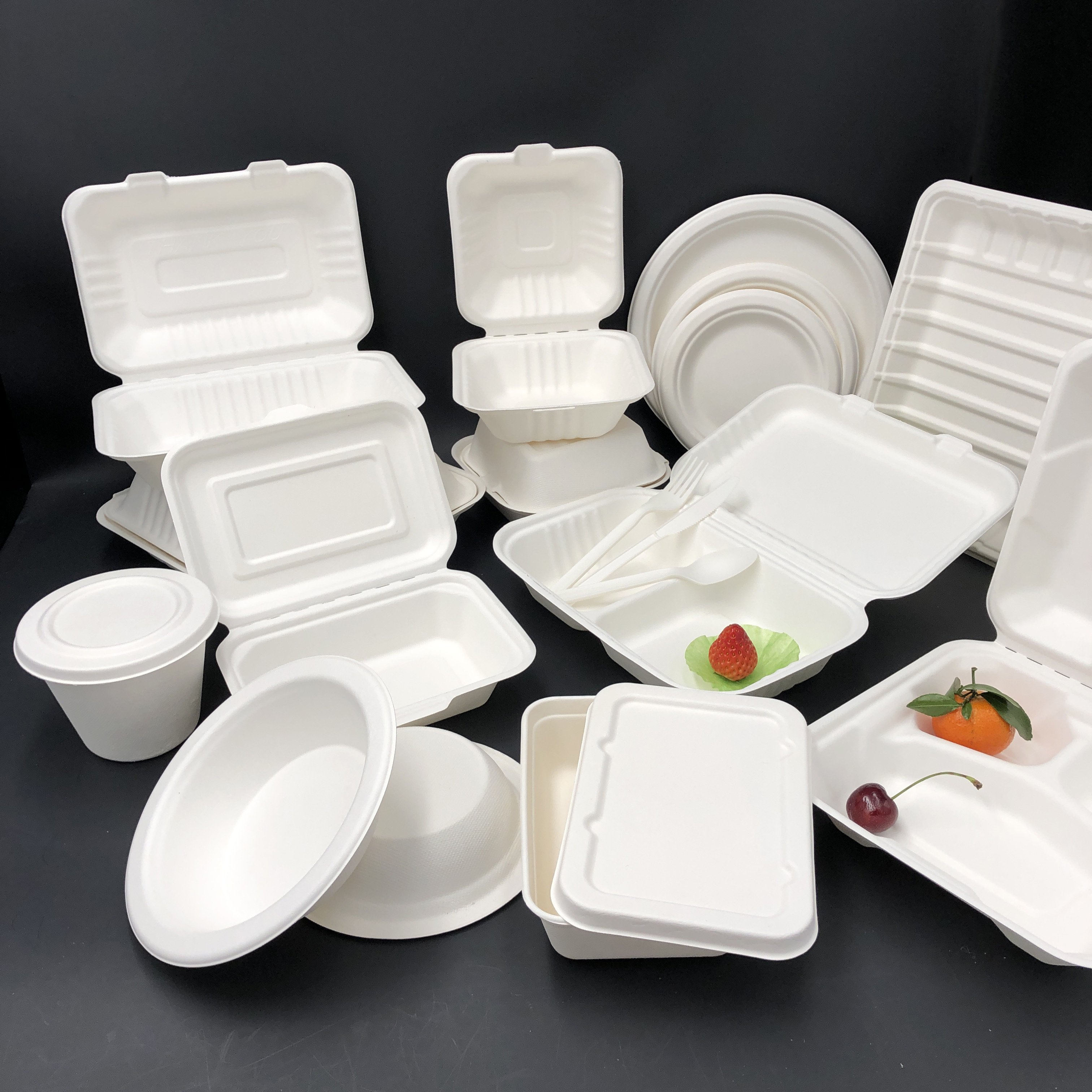 Custom Biodegradable paper Food Container packaging Salad Take Out Lunch Boxes Disposable Brown Kraft paper Box