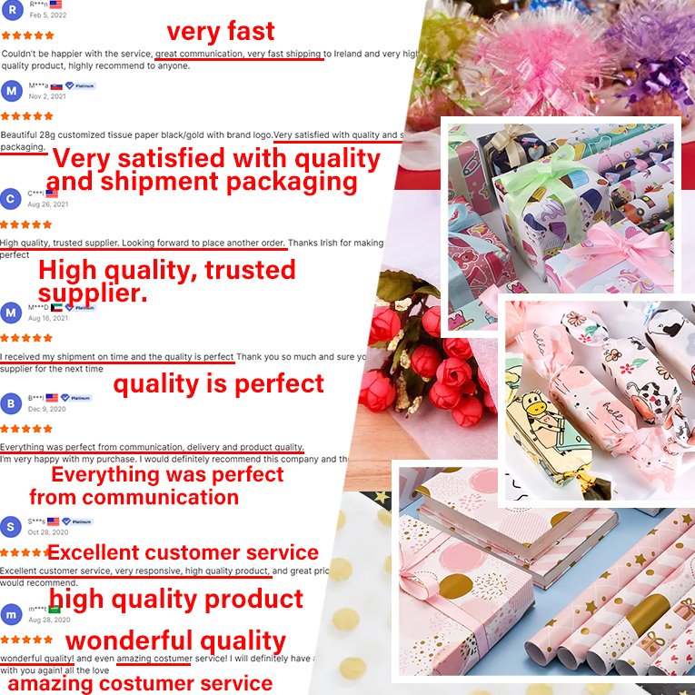 Customized Printed LOGO Eco Friendly Wrapping Paper Wholesale Gift Wrapping Paper Cheap Luxury Wrapping Paper