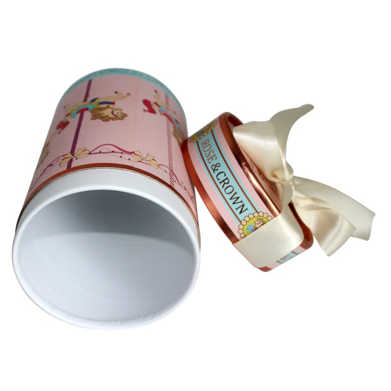 Kraft Paper Tube Cylindrical Paper Gift Packaging Paper Tube Gift With Ribbons Gift Box Recycled Craft