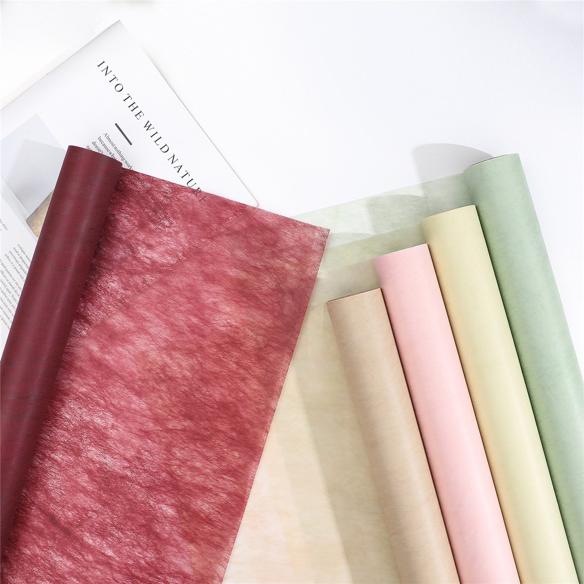 Pack Flower Wrapping Cotton Paper Waterproof Pure Color Bouquet Lining Wrapping Paper Tissue Papers for Flower Gift Shop