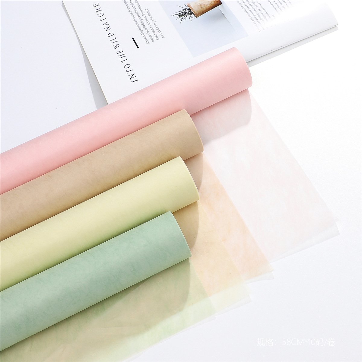 Pack Flower Wrapping Cotton Paper Waterproof Pure Color Bouquet Lining Wrapping Paper Tissue Papers for Flower Gift Shop