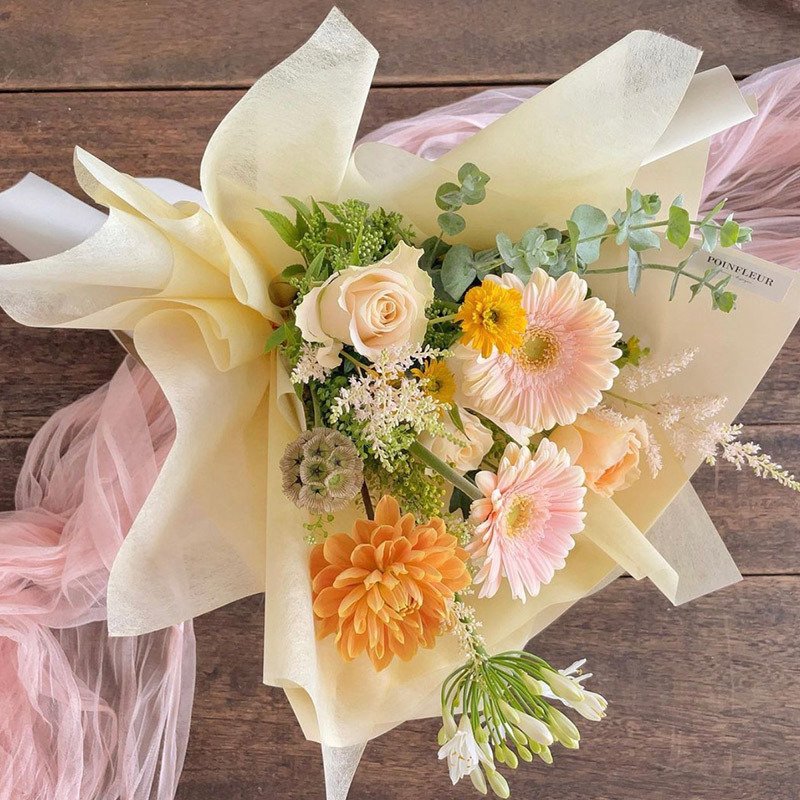 Pack Flower Wrapping Cotton Paper Waterproof Pure Color Bouquet Lining Wrapping Paper Tissue Papers for Flower Gift Shop