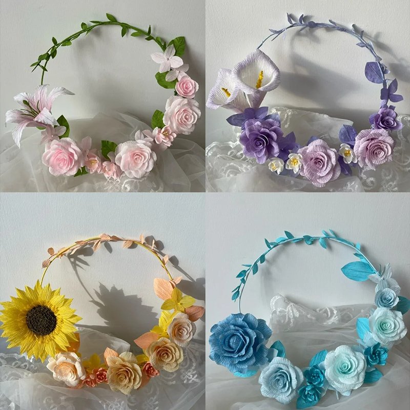 China factory wholesale color crepe paper flowers packaging paper flower crafts large roll crepe paper
