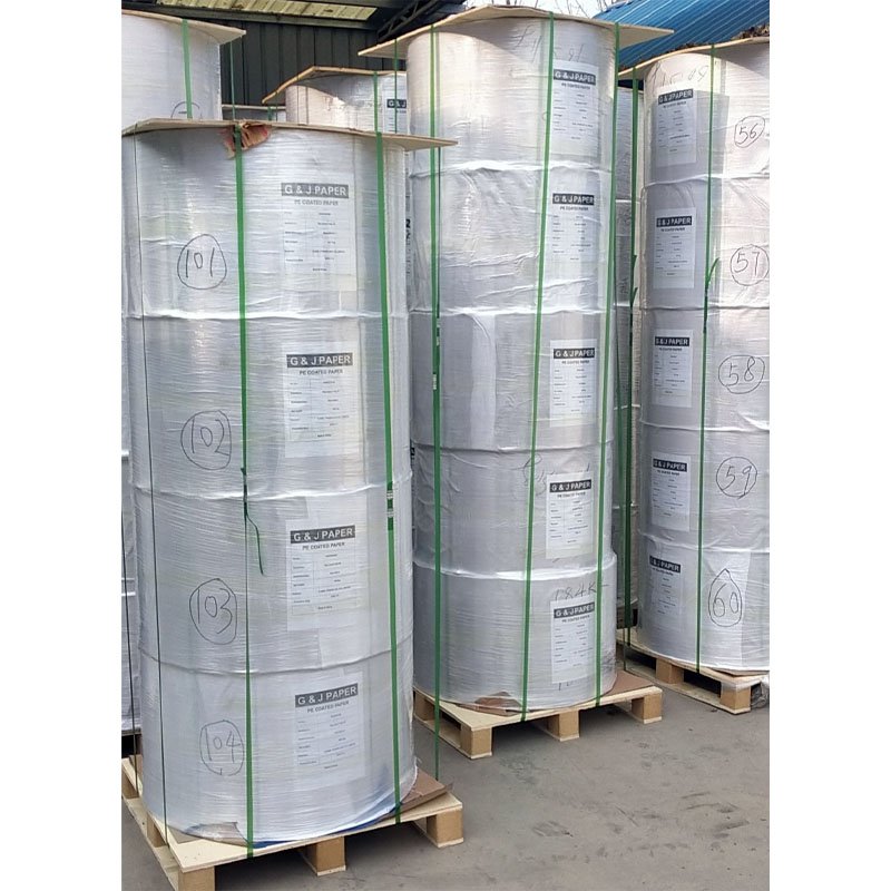 Environmental & biodegradable food grade White PE Coated Kraft Paper in roll