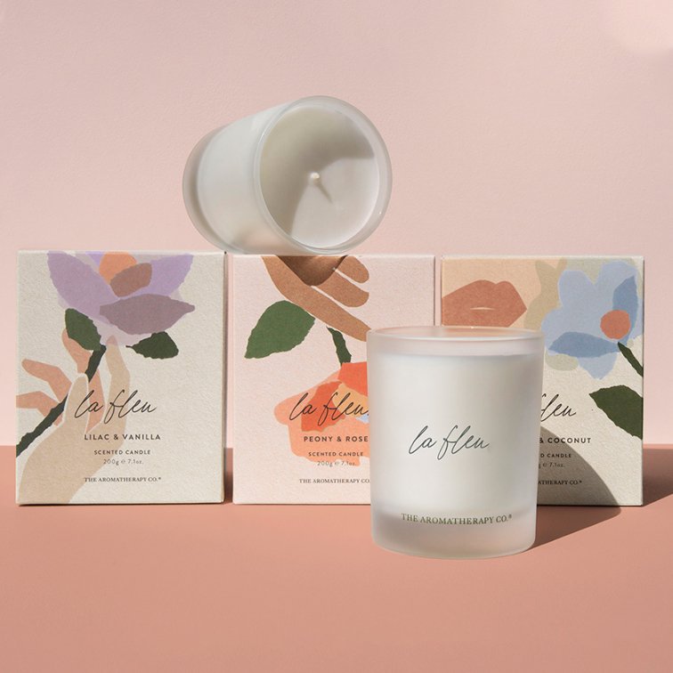 A Series Of Packaging Designs Color Flower Printing Cosmetic Square Candle Gift Cardboard Paper Boxes
