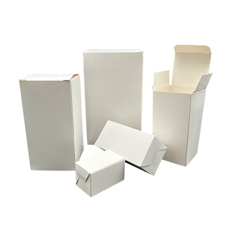 Small White Folding Carton Box Custom Packaging Boxes for Skincare Medicine Cosmetic Packaging Paper Boxes Packaging Gift Accept