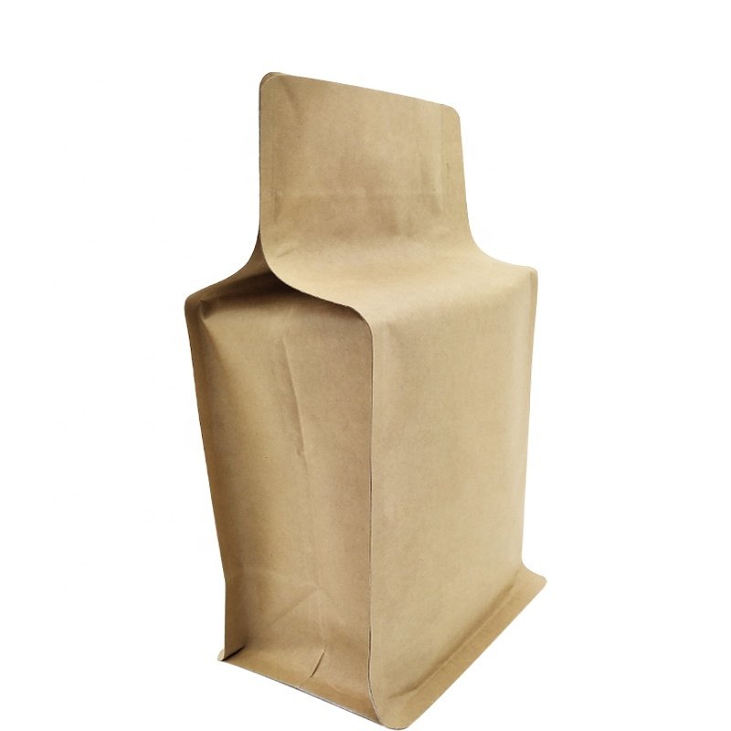 Custom Eight Side Seal Zipper Coffee Paper One Way Valve Applicator Zip lock Plastic Packaging Bag with Zipper