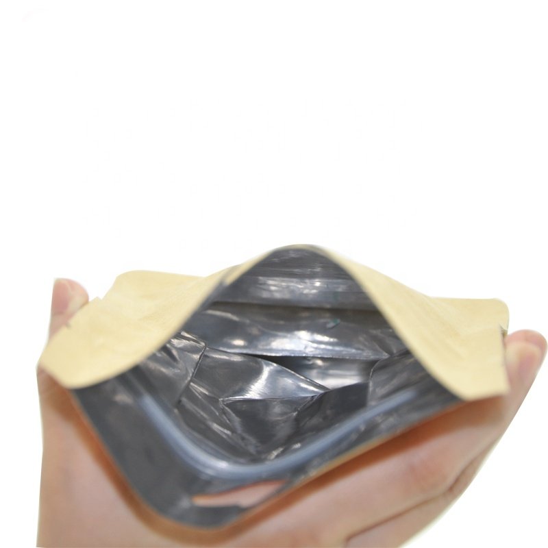 Custom Eight Side Seal Zipper Coffee Paper One Way Valve Applicator Zip lock Plastic Packaging Bag with Zipper
