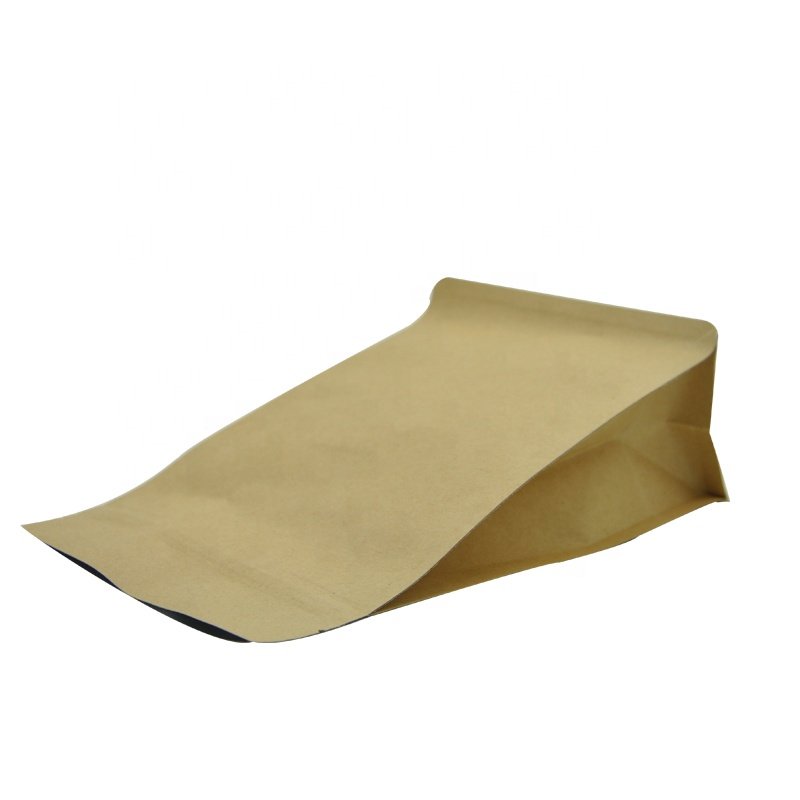 Custom Eight Side Seal Zipper Coffee Paper One Way Valve Applicator Zip lock Plastic Packaging Bag with Zipper
