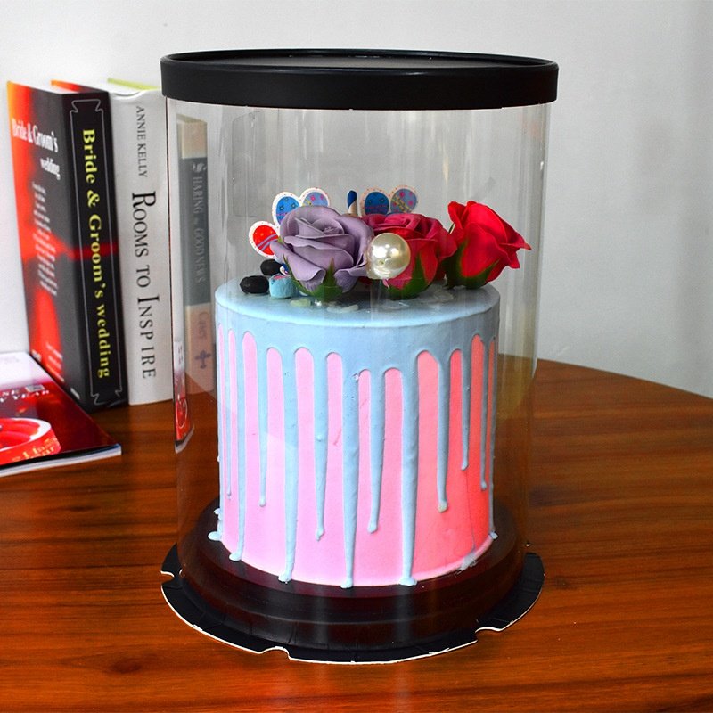 Wholesale PVC plastic transparent wedding cake box Hot sale luxury round clear cake boxes packaging
