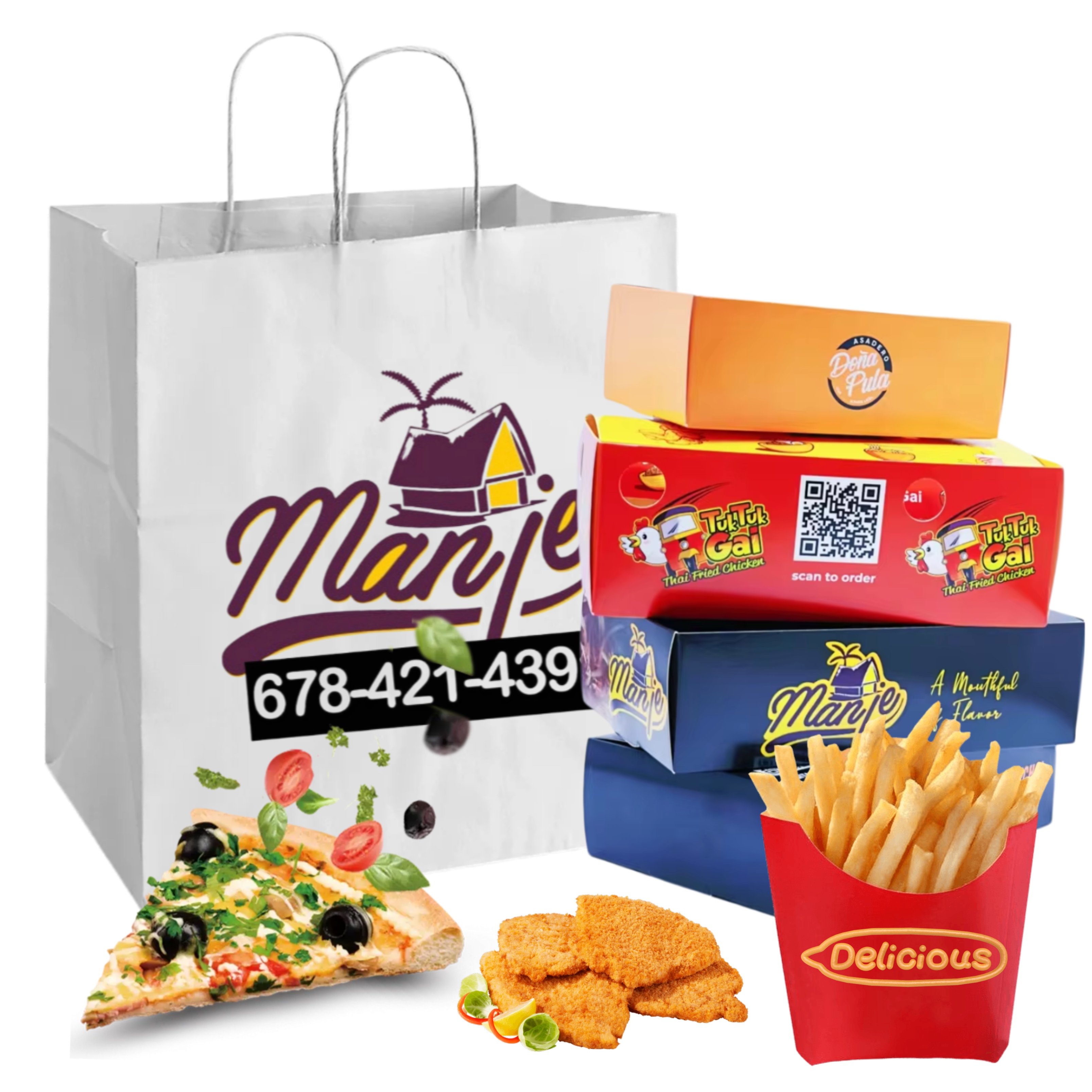 Custom kids snacks set hamburger burger fast food paper boxes container for french fries fried chicken wing packaging box