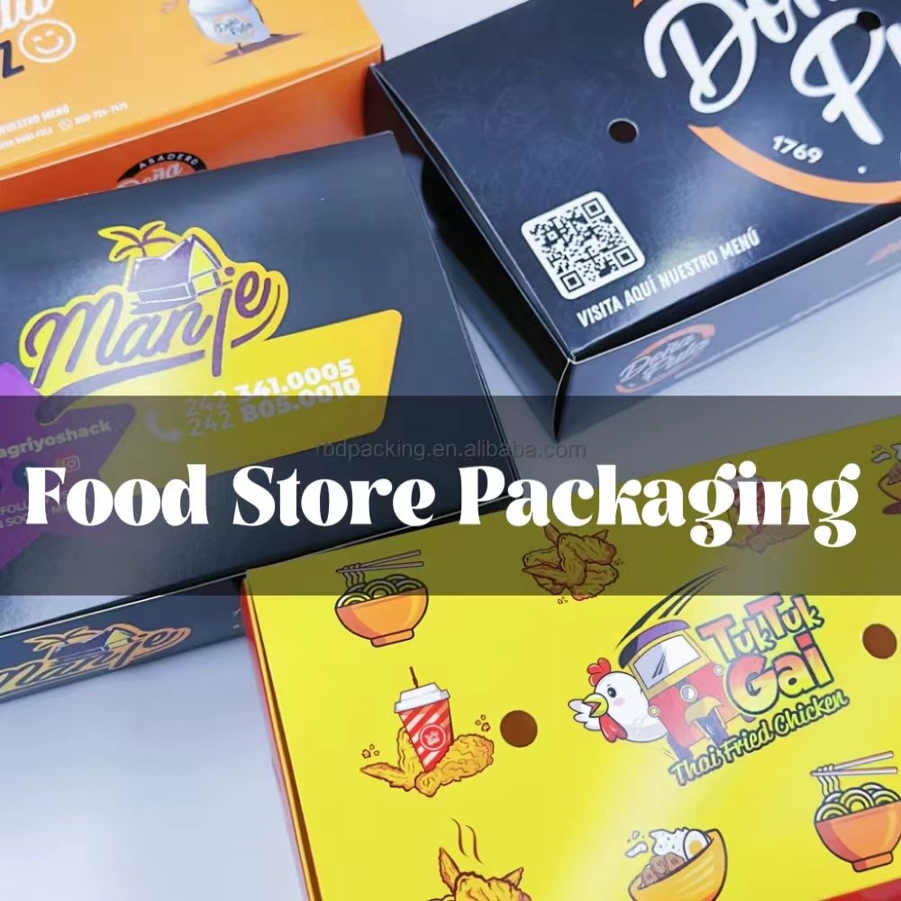 Custom kids snacks set hamburger burger fast food paper boxes container for french fries fried chicken wing packaging box