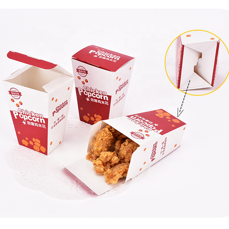 Takeaway Food Packaging Printed Fast Food Cardboard Packaging Paper Boxes Supplier Custom Hot Disposable Golden Kraft Paper