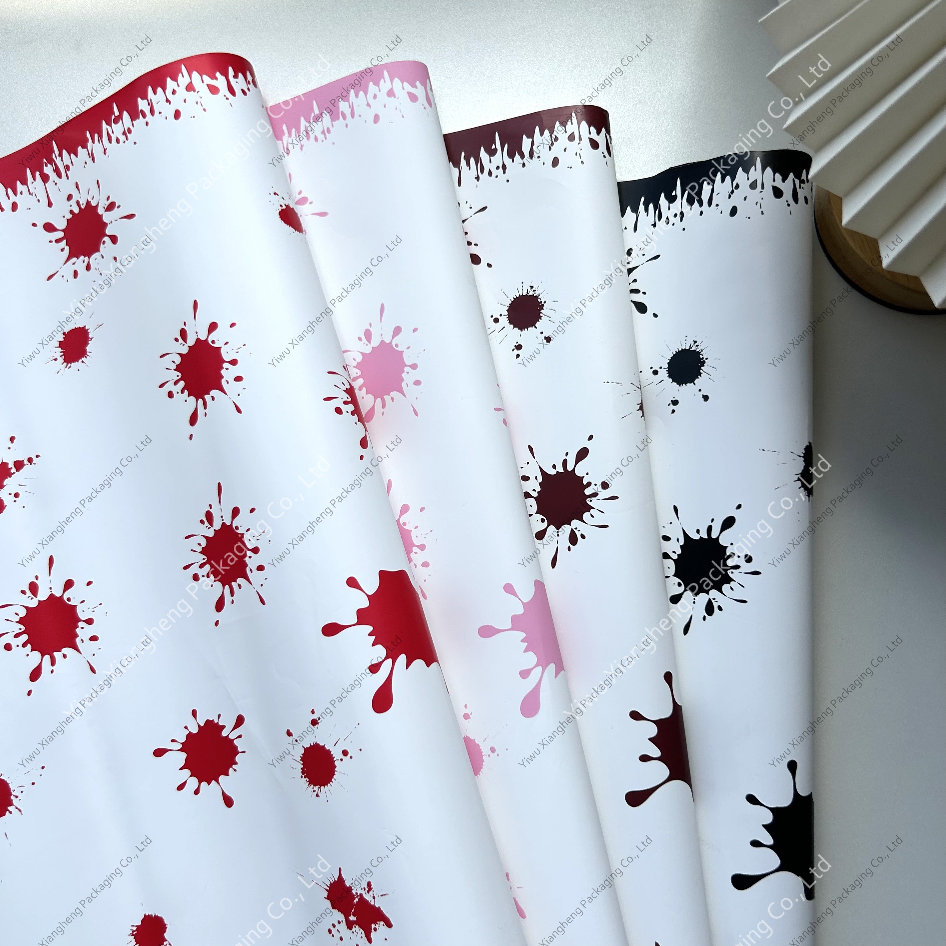 Halloween Design Korean Flower Wrapping Paper Crafts PE Plastic Packing Waterproof paper Halloween Wrapping Paper