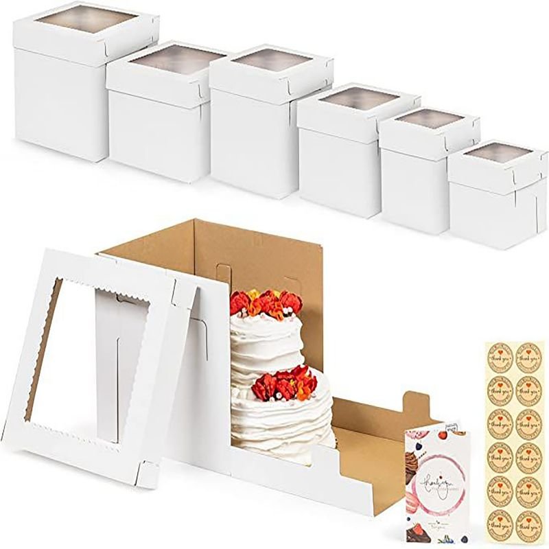 Factory price Hot Selling paper boxes for cake with window custom size cake packaging box