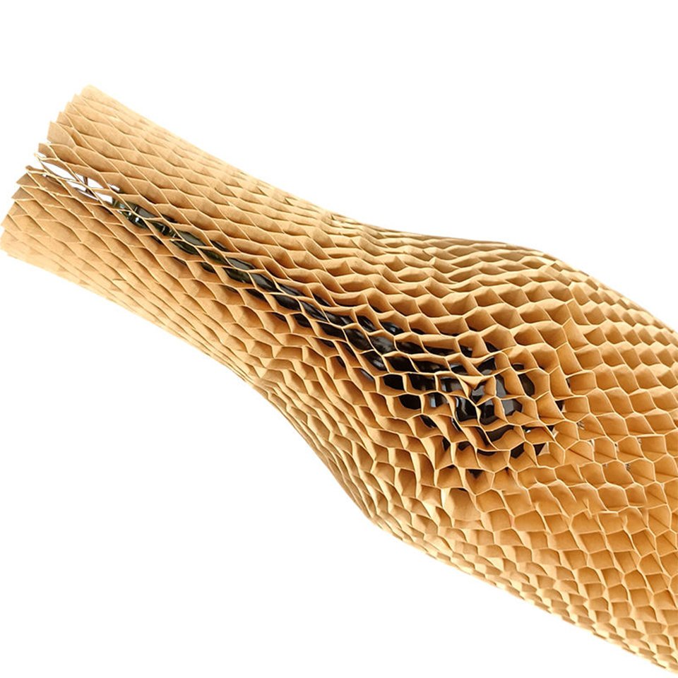 Honeycomb Paper Wine Bottle Protector Sleeves Prevent Friction Super Elastic Brown Paper Glassware Protection Net Cover