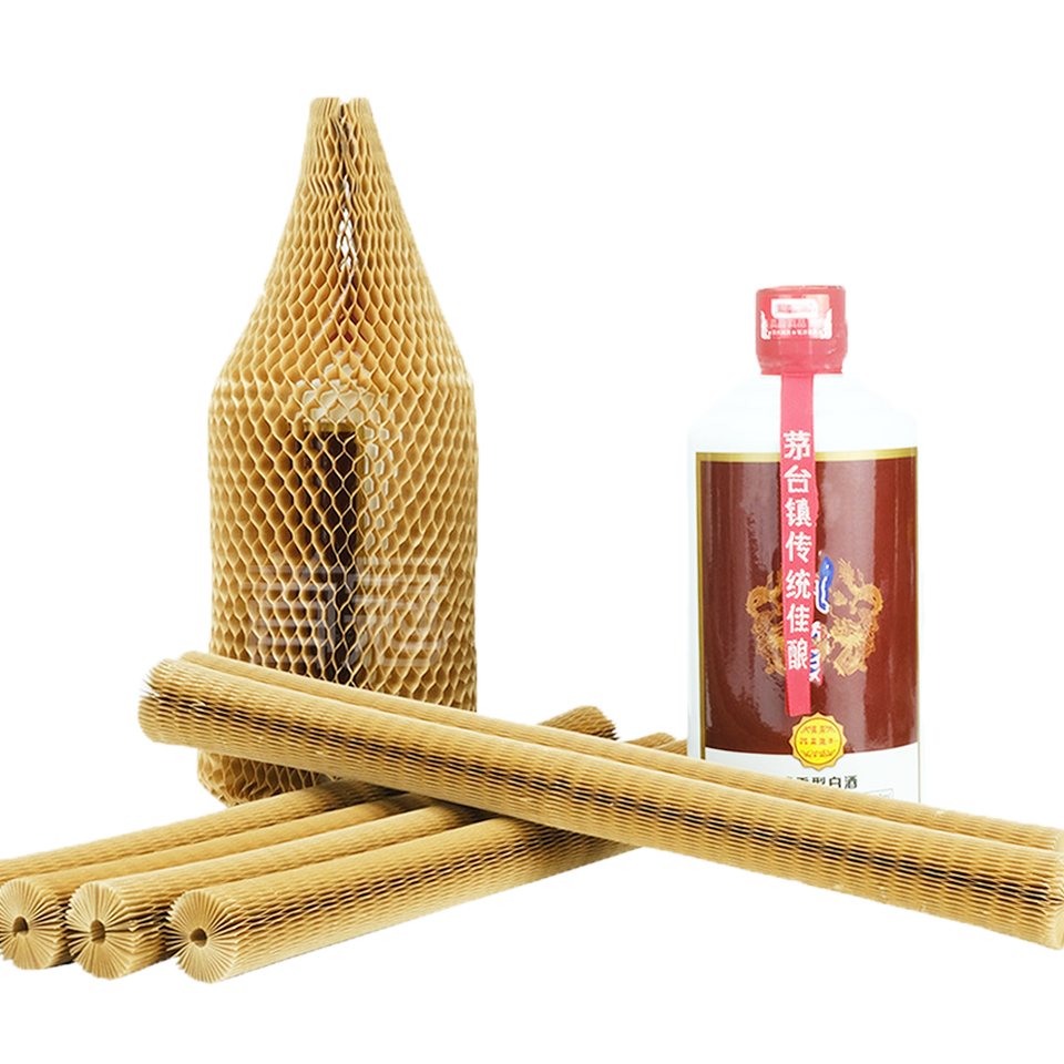 Honeycomb Paper Wine Bottle Protector Sleeves Prevent Friction Super Elastic Brown Paper Glassware Protection Net Cover