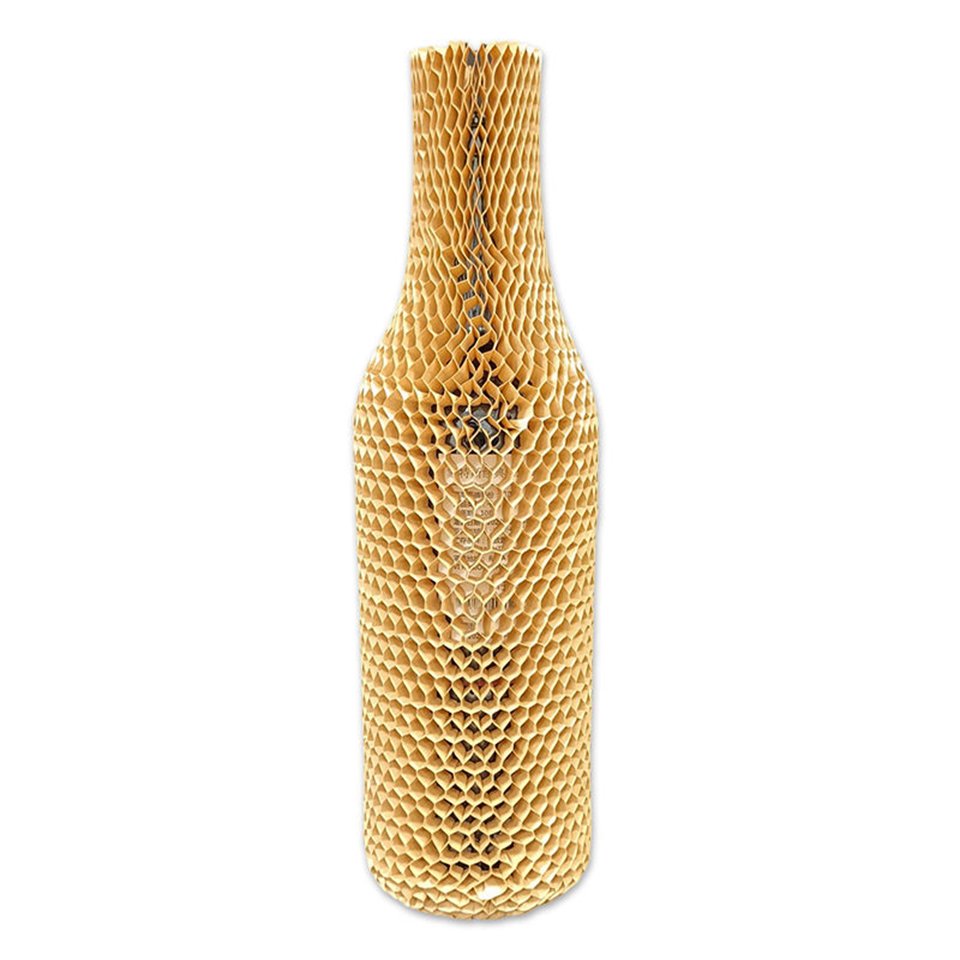 Honeycomb Paper Wine Bottle Protector Sleeves Prevent Friction Super Elastic Brown Paper Glassware Protection Net Cover