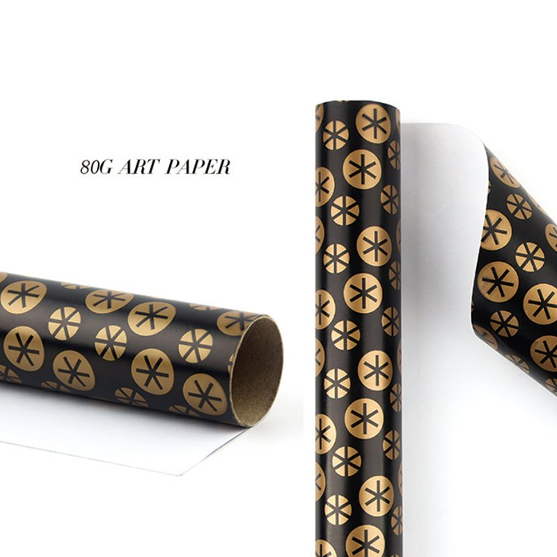 Black Gold and Kraft pattern Gift Wrapping Paper Recycled Birthday Wrapping Paper Sheets for Present Wrapping Paper for Gift