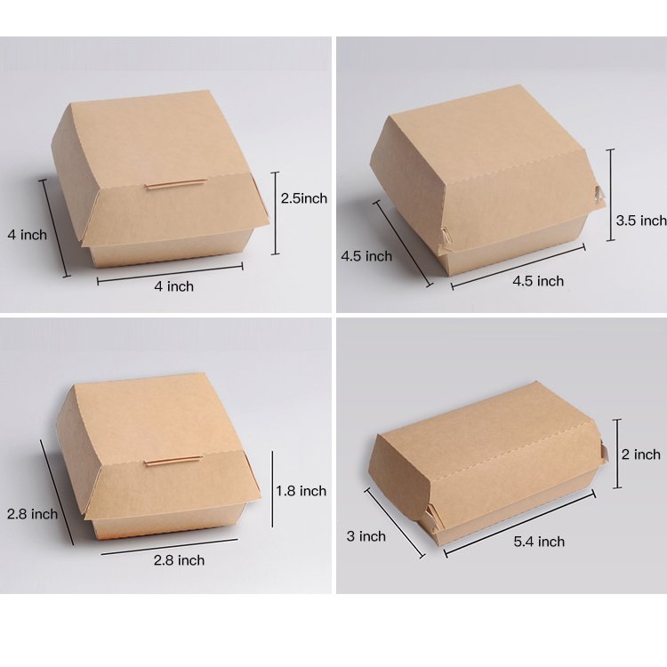 Customized Luxury Wholesale Burger Fried Chicken Sandwich Cardboard Paper Packaging Box For Food