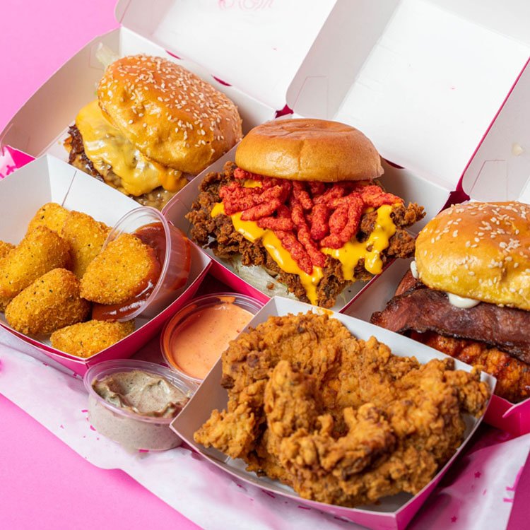 Customized Luxury Wholesale Burger Fried Chicken Sandwich Cardboard Paper Packaging Box For Food