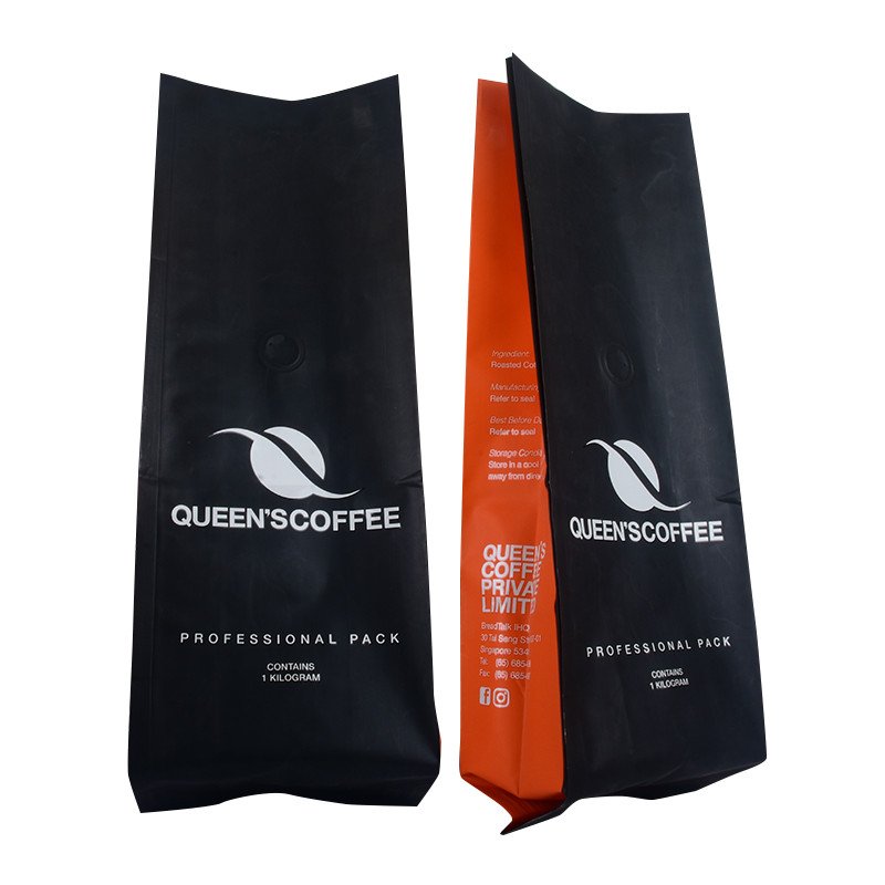 Custom Biodegradable 1/2Lb 70Micron Black PET/NY/PE Heat Sealing Aluminum Foil Coffee Sachet Side Gusset Pouch Bags With Valve