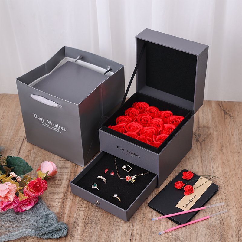 Flower Lipstick Box Custom Packaging Boxes Trendy Leather PU Lipstick Empty Case Grey for Lipsticks Floral Cosmetics Luxury