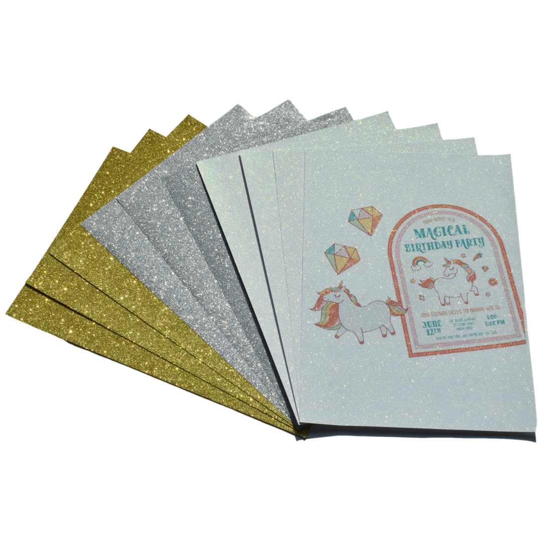 A4 printed glitter paper cardstock paper for Christmas Gift Wrapping Packaging craft