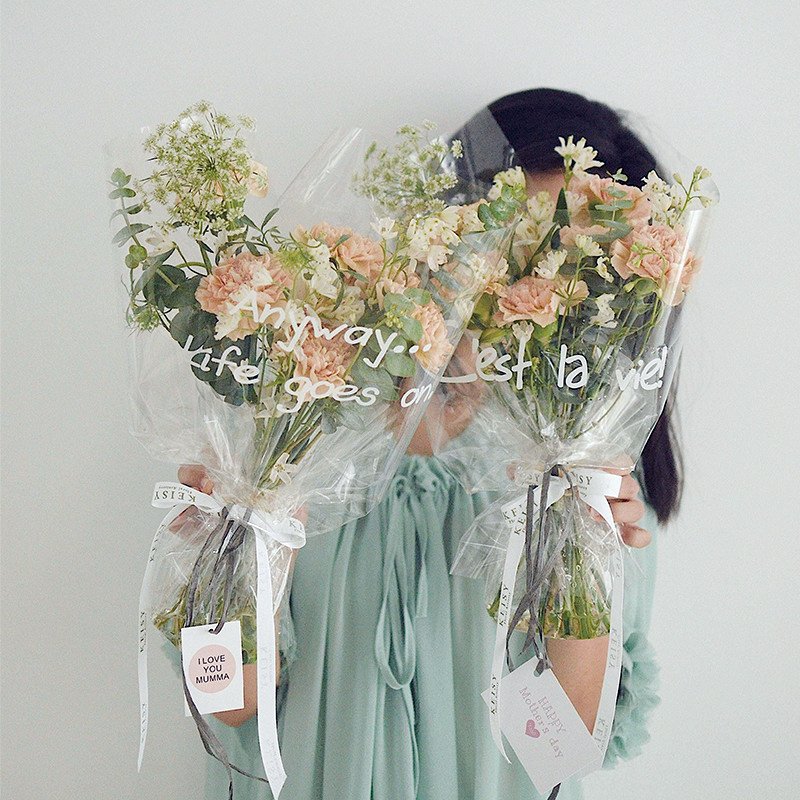 Omet Transparent Gift Personalized Tissue Paper Waterproof Floral Wrapping Paper Wrap Bouquet Warping Paper Flower Kertas Kado