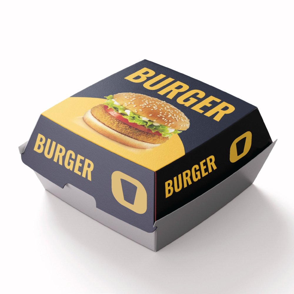 LOKYO Biodegradable custom to go fried chicken hot dog lunch paper box clamshell hamburger burger fast food packaging box