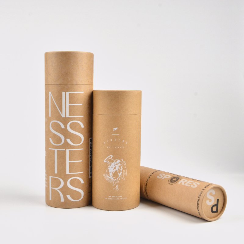 Recyclable Empty cylinder pack tube cosmetic packaging paper tube for shampoo
